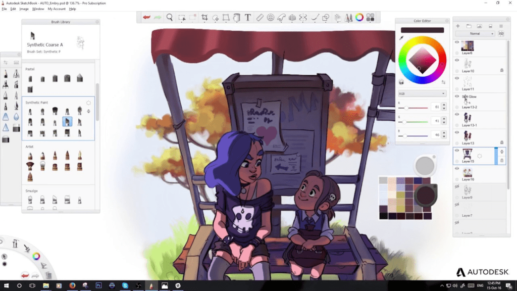 Alternatif aplikasi mirip Procreate yang gratis untuk desain digital - Autodesk Sketchbook