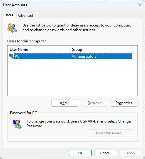 Cara disable password Windows