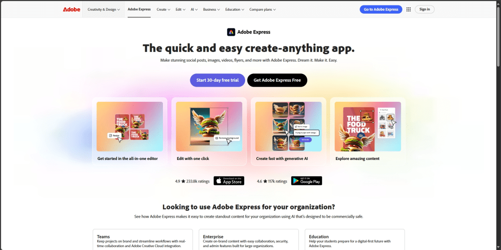 aplikasi mirip canva gratis - adobe express