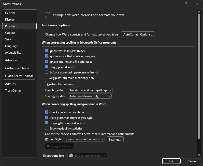 cara mengaktifkan autocorrect di microsoft word