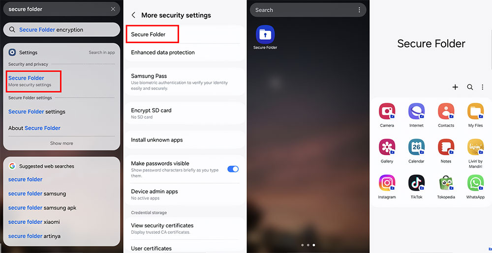 cara mengunci aplikasi pakai samsung secure folder